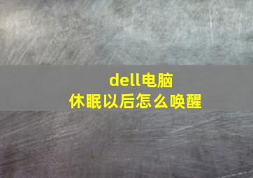 dell电脑 休眠以后怎么唤醒